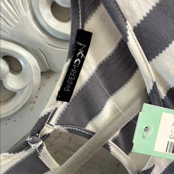 Papermoon Striped Tank Top in Gray and off white - Picture 4 of 6